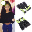 Peruvian Deep Wave Virgin Hair 3 PCS Peruvian Curly Human Hair Weave 8A Grade Unprocessed Peruvian Virgin Deep Weave Human Hair