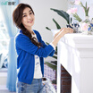 Yin Man INMAN 017 autumn new letter printing long-sleeved cardigan sweater female small jacket 1871131283 indigo blue L