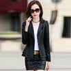 Fort Sheng 2017 new women&39s autumn leather suit collar long sleeve temperament elegant trend Korean simple fashion sweet yz1780534 black M