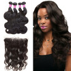 DHL Free 7A Human Hair Brazilian Lace Frontal Closure 13x4 FreeMiddle3 Part Bleached Knots Virgin Body Wave Lace Frontal Weave