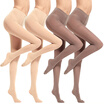 Jingdong supermarket Langsha stockings female spring&autumn through velvet pantyhose high elastic shells sexy bottom socks four pairs of skinned gray two