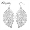 BAFFIN Fashion Maxi Leaf Dangle Earrings Statement Jewelry Silver Plated Drop Earrings For Women Party