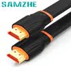 Shanze SAMZHE HDMI14 version 1080P digital high-definition line orange black 12 meters ultra-thin flat line computer TV set-top box projector connection soft line SM-CB120
