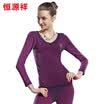 HengYuanXiang womens slim thin warm underwear set with lace flowers