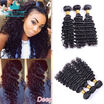 9A Peruvian Virgin Hair Deep Wave 3 Bundles Peruvian Deep Wave Virgin Hair Weave Crown Hair Products Deep Curly Hair Extensions