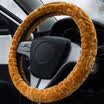 YooCar imitation wool plush steering wheel cover Winter car handle thick black warmth