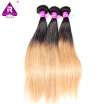 Peruvian Ombre Human Hair Extensions Blonde Bundles Hair Straight Full T1B 27 Hair Weave 3Pc 10-26 Straight Remy Hair Weft