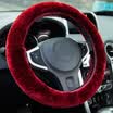 YooCar imitation wool plush steering wheel cover Winter car handle thick black warmth