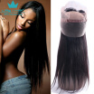 Brazilian Straight Hair With 360 Frontal Virgin Straight Human Hair 3 Bundles With 360 Lace Frontal Closure