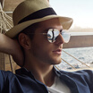 Helen Keller Sunglasses Male Polar Driver Driving Mirror Colorful Guise Mirror Fashion Sunglasses Gun Frame Maldives Blue Coating H8668 HD22