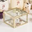 HerBeauty her beautiful gift to send love golden retro with a crown square glass jewelry box jewelry storage box birthday gift to send his girlfriend SH102