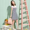 Semir Semir Dress Ms Summer Short Sleeve Striped Print Straight Skirt Korean Tide 12216140023 White Red Tone L