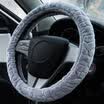 YooCar imitation wool plush steering wheel cover Winter car handle thick black warmth