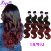 7A Ombre Pelo Brasileño Ondas De Cabello Humano Brasileño De La Virgen Cabello Ombre Extensiones De Cabello Brasileño Ombre Body Wave 1B  99J