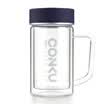 Cool CONKU double glass cup 320ML with handle men&women business cup blue CK-8076