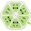 Jishun jishun JSW-6J 18 m 4-bit 5-hole with 4-bit USB smart socket Creative socket fruit outlet lemon socket plug panel row green