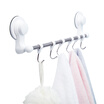 Jia Bai strong suction wall six hook bathroom kitchen rack stainless steel perforated six hook