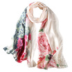 2017 Summer New Fashion Silk Scarf Beach Office Paty Silk Scarves Pure Silk Collarette Women Gifts Vintage Ink Painting Style