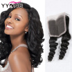 Malaysian Loose Wave Closure 4X4 Human Hair Lace Closure Bleached Knots Free Middle 3 Part Closure Top Lace Closure 1 Piece