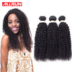 Allrun 7a Brazilian Kinky Curly Virgin Hair 3 Bundles Brazilian Curly Hair 100 Human Hair Weave 100g Per Bundle Double Weft