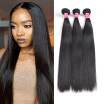 Fine Plus Brazilian Straight Hair 3 Bundles 7A 100 Unprocessed Silky Virgin Human Hair Extensions Natural Black Color 300g in Tot