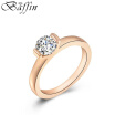 BAFFIN Rose Gold Plated Crystal Wedding Rings Cubic Zirconia For Women Party Jewelry Accessories Girls Gift