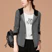 City plus CITYPLUS 2017 autumn new women&39s art wild hooded stripes were thin baseball clothing short jacket CWWT178150 black&white XL