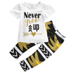 USA Fashion Toddler Kids Baby Girls Outfit Clothes T-shirt TopsLong Pants 2PCS