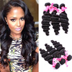 3 Bundles Brazilian Loose Deep Wave Grade 7a Unprocessed Virgin Hair 100 Human Hair Weave Extension Natural Color 100-5gPc