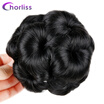 Chorliss Curly Chignon Hair Clip In Plastic Comb Elastic Bun Hairpieces High Temperature Fiber 5 Colors With Pure Color 1 pc