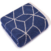 Sanli cotton yarn-dyed Jacquard towel 1 34 × 74cm cross-pattern soft absorbent wash face towel 108 grams Cyan cyan