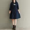 City plus CITYPLUS 2017 autumn&winter new women&39s literature retro tweed Slim long-sleeved dress skirt long section dress CWQZ178460 Navy blue M