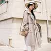 Yan Man INMAN 2017 autumn new hooded large pocket single-breasted dressing coat coat female long section 1873061095 shallow khaki M