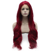 Iwona Synthetic Hair Lace Front Long Wavy Burgundy Red Wig