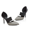 IDIFU Womens Sexy Pointed Toe Elastic Belt Houndstooth Dorsay Stiletto High Heel Pumps Shoes