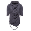 Summer Mens Fashion Short Sleeved T-shirt Male Cotton Hooded Hip Hop Shirts Casual Slim Fit Street Mens Shirts Clothing Tops