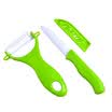L&39HOPAN Ceramic knife Fruit knife No rust Ceramic knife Knife Peeler Ceramic peel knife Two-piece suit Green OP8001