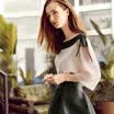 Fort Sheng 2017 new women fall bow bow collar collar trumpet chiffon shirt exposed shoulder cover belly bottom coat shirt zx1782108 apricot M