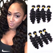 Brazilian Loose Deep 4 Bundles Loose Deep Brazilian Hair 7A Unprocessed Virgin Hair Brazilian Loose Deep Human Hair Bundles