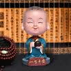 Boliliang car decoration jewelry vibrating car car shaking head small monk car interior decoration car decoration supplies creative cute cartoon gifts laughing mouth often open