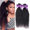 7A Cheap Unprocessed Indian Virgin Hair Kinky Straight 3Pcslot Indian Human Hair Weave Coarse Yaki Extension Bundle Hair