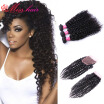 Brazilian Curly With Closure 3 Bundles With Closure Brazilian Kinky Curly Virgin Hair With Closure Kinky Curly With Closure