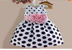 Hot Baby Kids Girls Party Wedding Polka Dot Flower Gown Formal Dress 2-7Y