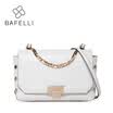 BAFELLI nueva llegada de cuero dividido bandolera de la vendimia remache de la cadena para las mujeres bolso crossbody blanco negro de las mujeres bolsa de mensajero
