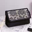 ORZ Pretty Rose Pattern Cosmetic Organizer Makeup Bag With Mirror Travel Toiletry Pouch Portable Storage Box Cosmetic Makeup Bag