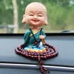 Biaz car ornaments pendant cartoon creative shaking head small monk ornaments ornaments BHS01 car supplies interior decorations cute doll Maitreya smooth sailing