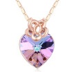 Heart Pendants Jewelry For Women Rose Golr Color Austrian Crystal Necklace High Quality Anniversary Gift 16663