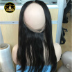 Straight Hair Pre Plucked 360 Lace Frontal Closure Peruvian Human Hair Natural Color 100 Virgin Hair