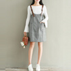 City plus CITYPLUS 2017 autumn&winter new women&39s literary wild woolen lattice Gary strap short dress loose loose dress CWQZ179267 gray L