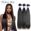 Lees Hair Peruvian Straight Virgin Human Hair 8A Grade 3 Bunldes Human Hair Extensions 8-26inch Straight Nature Color